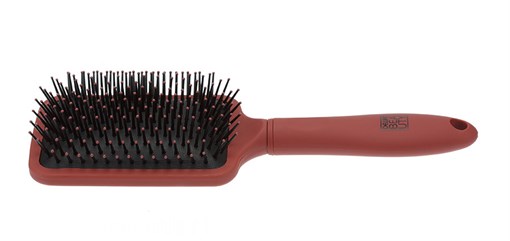 Щетка массажная Dewal Beauty серия "Прованс" с пластиковым штифтом, квадратная, коричневая13 рядов - фото 356993