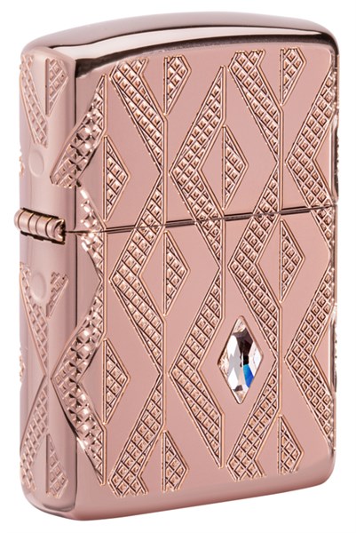 Зажигалка ZIPPO Armor® Geometric с покрытием Rose Gold, латунь/сталь, розовое золото, 38x13x57 мм - фото 357042