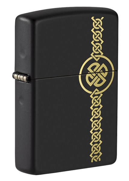 Зажигалка ZIPPO Celtic Design с покрытием Black Matte, латунь/сталь, чёрная, матовая, 38x13x57 мм - фото 357052