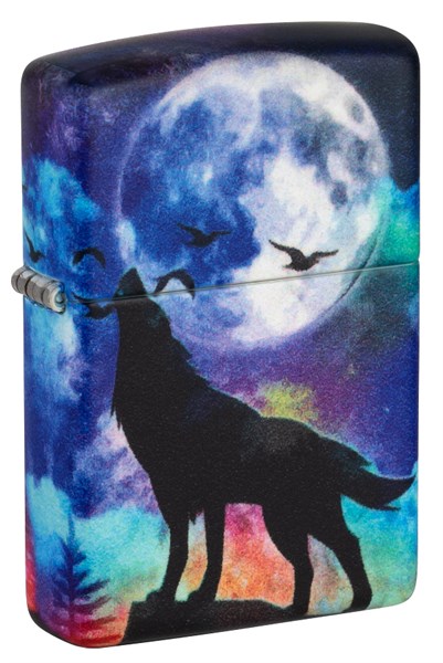 Зажигалка ZIPPO Wolf Design с покрытием 540 Matte, латунь/сталь, разноцветная, матовая, 38x13x57 мм - фото 357127