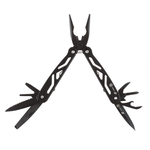 Мультитул Stinger, сталь/алюминий (черный), 12 инструментов, нейлоновый чехол, коробка картон - фото 357299