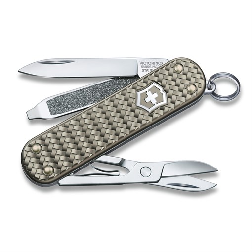 Нож-брелок VICTORINOX Classic SD Precious Alox "Infinite Grey", 58 мм, 5 функций, серый - фото 357508