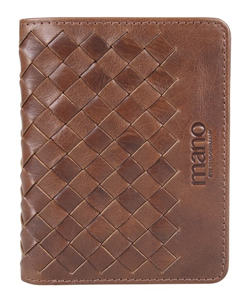Портмоне для кредитных карт Mano "Don Luca", натуральная кожа в коньячном цвете, 8,5 х 11 см - фото 357604