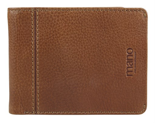 Бумажник Mano "Don Montez", натуральная кожа в коньячном цвете, 12,5 х 9,7 см - фото 357655