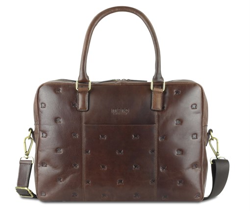 Сумка Mano "Don Leon", натуральная кожа в коричневом цвете, 42 х 30 х 11,5 см - фото 357713