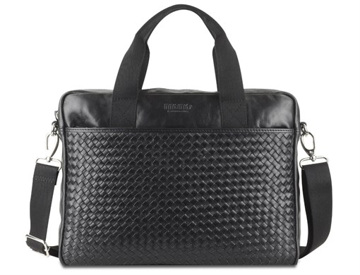 Сумка Mano "Don Luca", натуральная кожа в черном цвете, 37 х 27 х 6 см - фото 357742