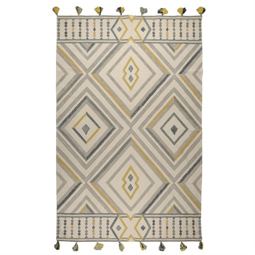 Ковер из хлопка с контрастным узором и кисточками из коллекции ethnic, 200х300 см - фото 363562