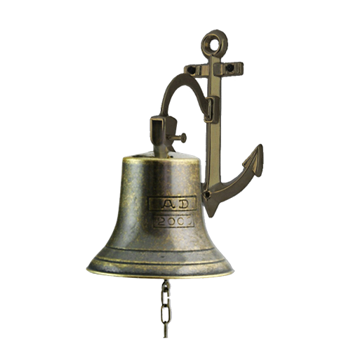 Рында A.D. 2000 на кронштейне Якорь, ,диаметр 14 см, антик - фото 369581