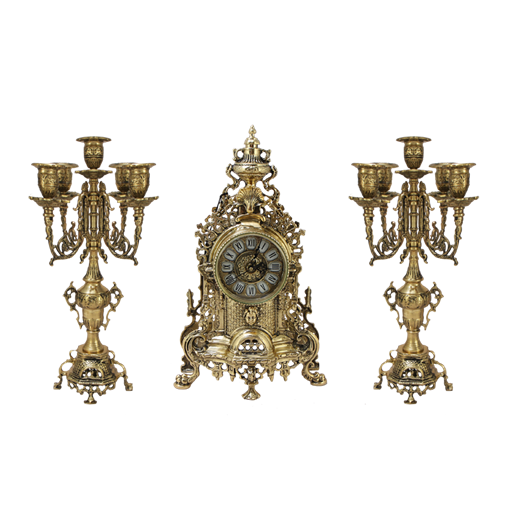 Каминные часы с канделябрами "Париж", "золото" - фото 369622