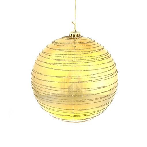 Украшение новогоднее Шар "Спираль золотистая", D20 см - фото 370479