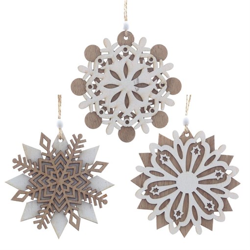 Украшение новогоднее "Снежинка", L10 W0,5 H10,5 см, 3в. - фото 371866