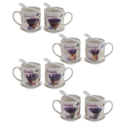 Кружка с ложкой, набор из 2-х шт, 350 мл,  L12,5 W8,5 H9 см, 4в. - фото 381029