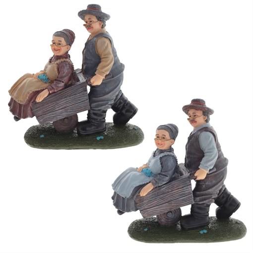 Фигурка декоративная "Бабушка с дедушкой", L16 W6 H15 см, 2в. - фото 383854