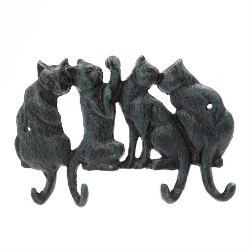 Вешалка на четыре крючка  "Кошки", L18 W2,5 H12,5 см - фото 386464