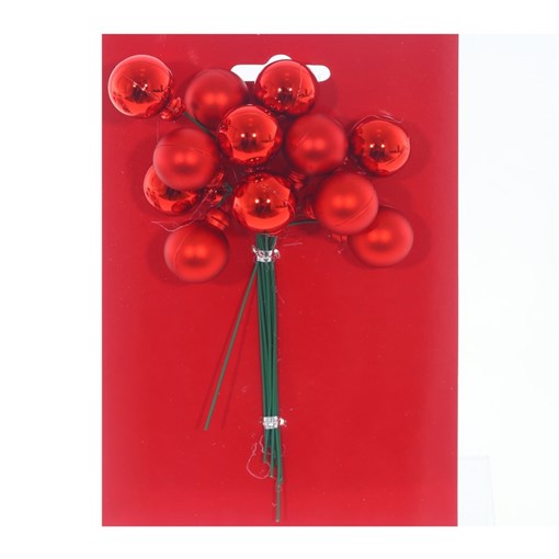 Изделие декоративное "Ягоды", набор из 12 шт (20мм), L2 W2 H15 см - фото 386760