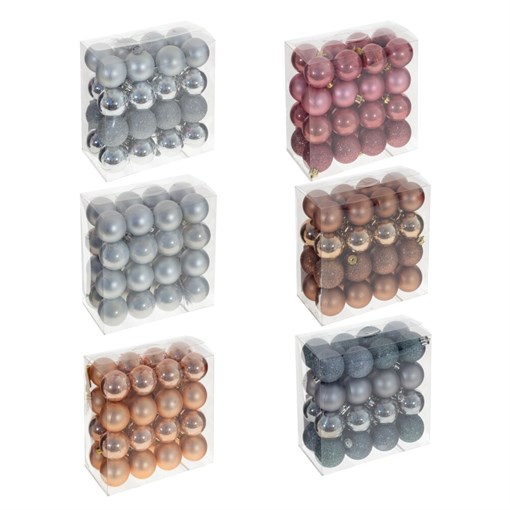 Украшение новогоднее "Шар", набор из 32 шт, D4 см, L16 W16 H8 см, 6в. - фото 387525