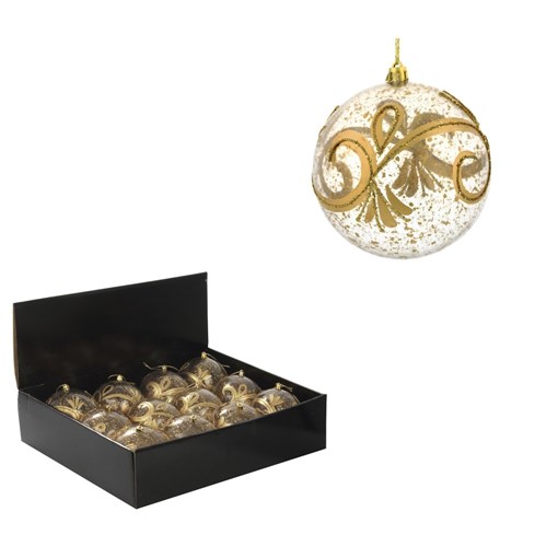 Украшение новогоднее Шар "Золотое напыление", набор из 12 шт, L45 W33 H27 D10 см - фото 389892
