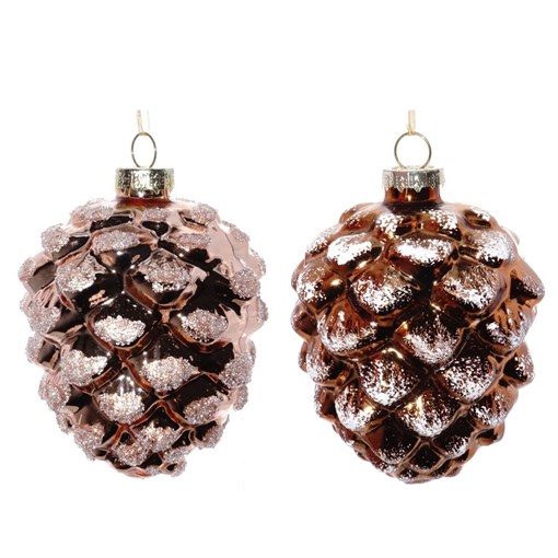 Украшение новогоднее "Снежная шишка", L8 W8 H11 см, 2в. - фото 390045