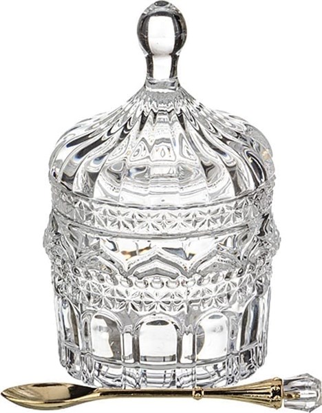 Икорница с ложкой 155 мл 8,5*8,5 см H=13 см коллекция "Muza" - фото 391615