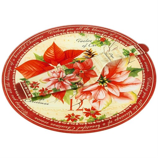 Блюдо для торта с лопаткой коллекция "Рождественская сказка" 28 см - фото 393497