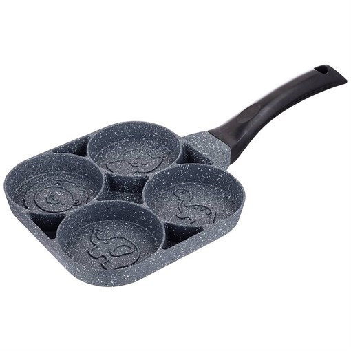 Сковорода agness "Смайл" с "мраморным" антипригар.покрытием диа. 18,5 см , H=2,5 см - фото 396571