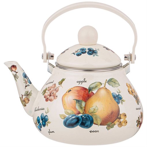 Чайник agness эмалированный с фильтром из нжс серия "Фрукты" 1,3 л - фото 396575