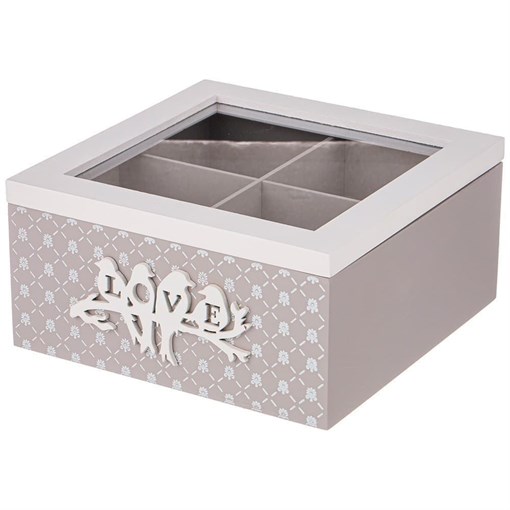 Шкатулка для чая коллекция "Love" 18*18,5*9 см - фото 397205