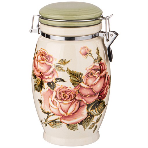 Емкость для сыпучих продуктов "Корейская роза" 11,5*11,5 см H=20 см / 1100 мл - фото 397584