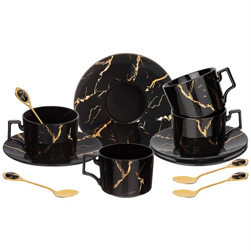 Чайный набор lefard "Fantasy" на 4 пер. 12 пр. 250 мл черный - фото 401012