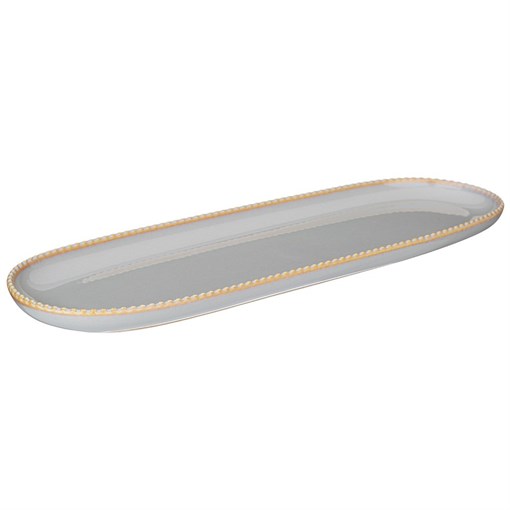 Блюдо овальное bronco "Soul kitchen" 30*9,5*2 см серое - фото 401658