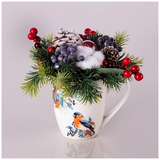 Цветочная композиция в кружке "Торжество" W=19 см *H=19 см - - фото 401751