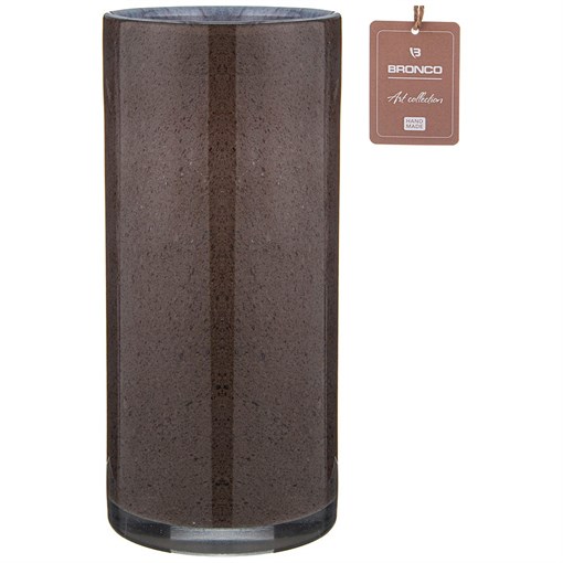 Ваза цилиндр bronco "Art collection" dark grey H=25 см - фото 401825