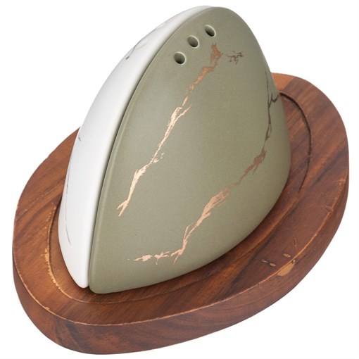 Набор для специй 2 пр. на деревянной подставке  коллекция "Золотой мрамор" цвет: white & gray - фото 401929