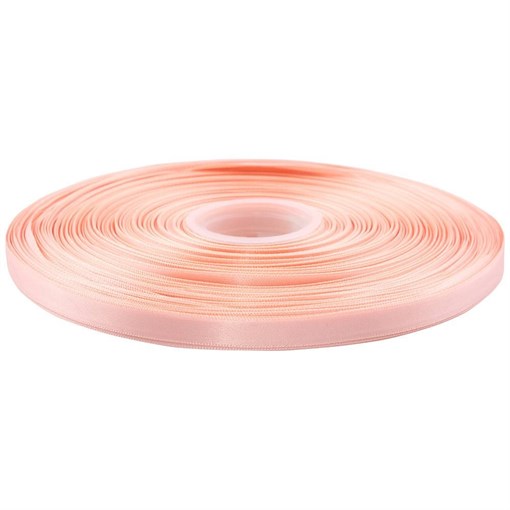 Лента атласная персиковая  W=0,9 см , L=91,4м - фото 402167