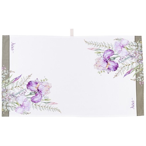 Полотенце "Ирисы",40х70 см , 100% хлопок,белый,твил, - фото 402196