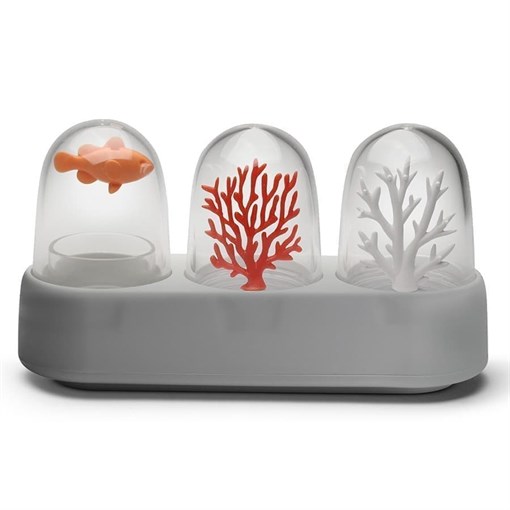 Набор емкостей для соли, перца, зубочисток с подставкой Ocean Ecology - фото 403047