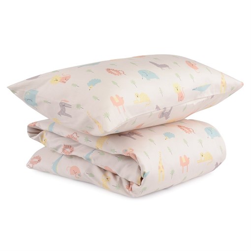 Комплект постельного белья из сатина с принтом Animalia world из коллекции Tiny world, 150х200 см - фото 404212