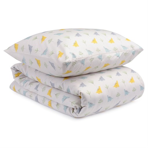 Комплект постельного белья из сатина с принтом Dinosauria world из коллекции Tiny world, 150х200 см - фото 404222