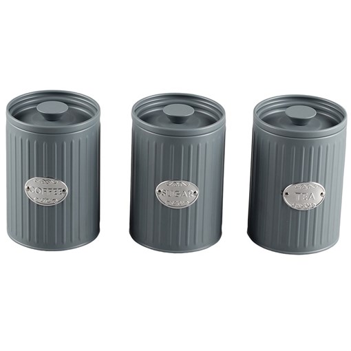 Набор банок для хранения Zinco, 1,2 л, серые, 3 шт. - фото 405623