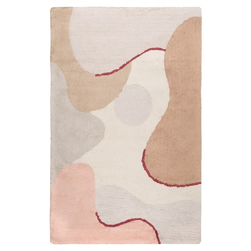 Ковер из хлопка бежевого цвета с авторским принтом из коллекции Freak Fruit, 160х230 см - фото 405784