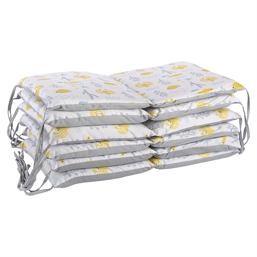 Бортик в кроватку из сатина с принтом Oceania world из коллекции Tiny world, 360х35х5 см - фото 405873