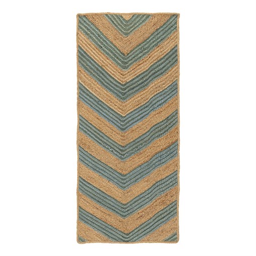 Ковер из джута с вставками зеленого цвета из коллекции Ethnic, 70х160 см - фото 406192