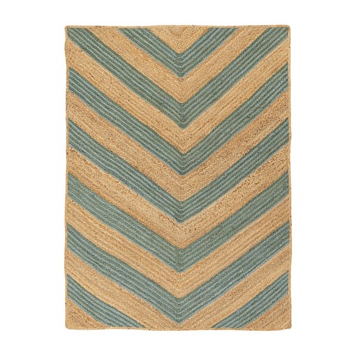 Ковер из джута с вставками зеленого цвета из коллекции Ethnic, 120х80 см - фото 406197