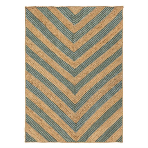 Ковер из джута с вставками зеленого цвета из коллекции Ethnic, 160х230 см - фото 406202