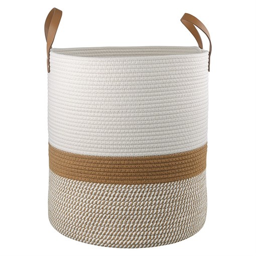 Корзина для хранения Moen D40х45 см, бежевая/горчичная - фото 406810