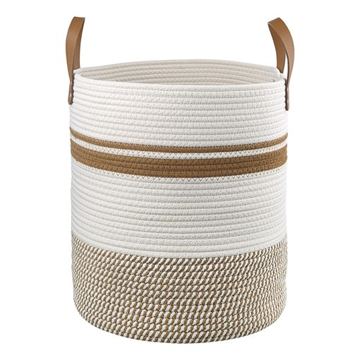 Корзина для хранения Moen D35х40 см, бежевая/горчичная - фото 406815