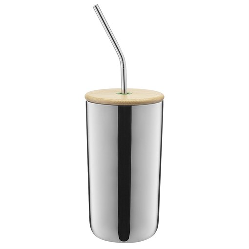 Термостакан стальной с трубочкой, 520 мл, зеленый - фото 407090