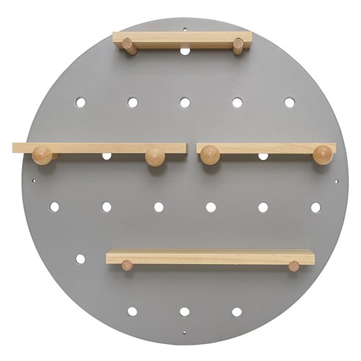 Полка настенная круглая Shely, D50 см, светло-серая - фото 407311