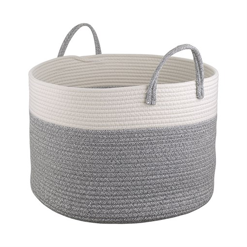 Корзина для хранения Ulrik, D45х30 см, кремовая/светло-серая - фото 407467