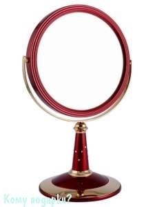Зеркало настольное круглое с кристаллами "Red&Gold", двухстороннее, 18 см - фото 42859